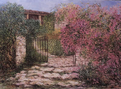 Marisa Benetti, Pianta di glicine, olio su tela, cm50x70